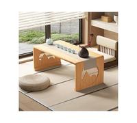 HOFUNTRE Mesa Plegable, bambú, Plegado en un Segundo, Superficie Amplia, envío preensamblado, Mesa Plegable portatil, Amplio Espacio para Las piernas, Ahorra Espacio(Natural Wood A,100x48x40cm)