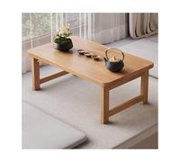 HOFUNTRE Mesa Plegable, construcción en Madera de Caucho, Patas reforzadas, Mesa Baja De Tatami De Madera Maciza Ahorro de Espacio,Ideal para el hogar y la Oficina(Natural Wood,100x48x40cm)