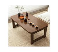 HOFUNTRE Mesa Plegable de Bambú, Bambú de Alta Montaña, Acabado Suave, Mesa de té Zen clásica, Esquinas Redondeadas,Ideal para Oficina, Sala de Estar o Comedor.(Walnut,80x48x35cm)