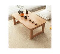 HOFUNTRE Mesa Plegable de Bambú, Bambú de Alta Montaña, Acabado Suave, Mesa de té Zen clásica, Esquinas Redondeadas,Ideal para Oficina, Sala de Estar o Comedor.(Natural Wood,80x40x30cm)