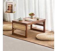 HOFUNTRE Mesa Plegable de bambú, Lista para Usar, diseño de Plegado fácil, Mesa Baja De Tatami De Madera Maciza Textura Clara, Ideal para el hogar y la Oficina(60x40x29cm)