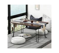 HOFUNTRE Mesa Plegable de bambú, Patas reforzadas de Hierro, Alta Capacidad de Carga, Mesa Baja de Estilo japonés Bordes Redondeados - Ideal para hogar y Oficina(80x40x33cm)