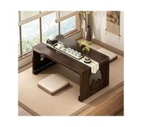 HOFUNTRE Mesa Plegable de bambú,Patas reforzadas,Tablero Grueso, fácil de Plegar,Mesa Baja de Estilo japonés diseño con Bordes Redondeados, Ideal para hogar y Oficina(Walnut,80x40x30cm)
