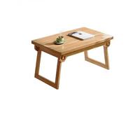 HOFUNTRE Mesa Plegable de Madera Maciza,Estructura de Patas en Forma de U, Esquinas Redondeadas y Lisas, Mesa Plegable portatil Ideal para casa y Oficina 日本(Natural Wood A,60x40x33cm)