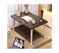 HOFUNTRE Mesa Plegable de Madera,Plegable y Ahorro de Espacio, Superficie Ancha, Mesa Baja Tipo Tatami, Ideal para Oficina, Sala de Estar, Comedor o Estudio.(Black Brushed,80x40x35cm)