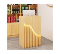 HOFUNTRE Mostrador De Recepción Pequeño,Mostradores for Tiendas,Diseño De Luz Ambiental, Exquisito Y Hermoso, Adecuado for Una Variedad De Escenas, Duradero.(Golden Wood,80cm/31.5in)