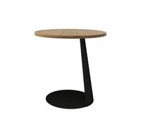 HOFUNTRE Tavolino a C, Vernice Senza odore, struttura in Ferro Robusta, piedini regolabili con Base Larga, Perfetto per soggiorno, Camera o ufficio(Ash Solid Wood,50x50x50cm)