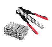Hog Ring Pliers - Fence Stapler | Clamp Installation Stapler With 2,500 C-Type Nails For Animal Pet Cages Upholstery Car Cushions Seat Covers Poultry Netting Meat And Sausage Casings