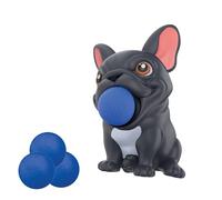 Hog Wild Frenchie - Juguete para perro - Incluye 4 bolas de espuma suave - Aprieta para reventar bolas de aire de hasta 20 pies - Lanzador seguro para jugar en interiores y exteriores - Regalo de