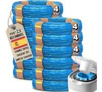 HOGALIA. (Pack 12) Recambios para Cubo de Pañales Tommee Tippee | Pack de Bolsas Compatible con Tommee Tippee, Sangenic y Más | Máxima Protección Antiolor EVOH | Compatible con todos