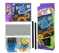 HOGALTHY Cuentas para manualidades niños y adultos. Hama Beads de 5 mm para decoración. Kit de cuentas sin planchar. Simbrix para Mosaico de rejilla con 2300 fuse beads (Tulipanes)