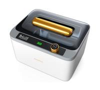 Hogance Limpiador Ultrasónico 900ML, 75W 45kHz Máquina de Limpieza Ultrasónica con Tiempo Digital para Joyas, Anteojos, Reloj de Pulsera, Dentaduras Postizas, Anillos, con Modo Degas, Blanco+Negro+Oro