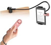 Hogance RF Mando a Distancia con Soporte para Kindles, Pasador de Páginas Remoto con Soporte de Lectura, Accesorios para E-Reader, para Kindle Paperwhite, Oasis, iPad, Android 4,7-10,35", Rosa