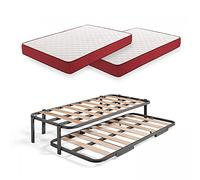 HOGAR 24 Cama Nido Metálica Reforzada con 6 Patas + 2 Colchones Viscoelásticos Viscoplus 20, 80x190 cm