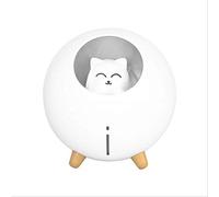 Hogar Aromaterapia Spray de Escritorio Humidificador de Aire Lindo Pet Planet Gato Ultrasónico Aroma Difusor de Aceite Esencial con LED Noche L China Blanco