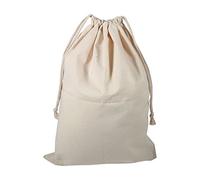 Hogar Beige Gran Capacidad Algodón Natural Cordón de Almacenamiento Saco de lavandería Bolsa de Ropa Sucia con Cerradura de Cable para Uso doméstico de Viaje(30 * 40cm)