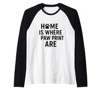 Hogar Donde Están Las Huellas De La Pata Amor De Mas Camiseta Manga Raglan