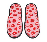Hogar Pantuflas Beso De Labios Antideslizante Pantuflas De Baño Suaves Zapatillas Casa Para Invierno Interior Viaje M