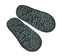 Hogar Pantuflas Fórmulas Matemáticas Escritas A Mano Antideslizante Zapatillas De Cabaña Unisex Zapatos De Felpa Para Otoño Spa Spa M