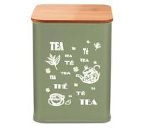 Hogar y Mas Bote CONSERVAS METÁLICO Verde TÉ/CAFÉ/AZÚCAR