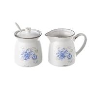 Hogar y Mas Conjunto de Menaje Stoneware Blanco: Azucarero y Jarrita