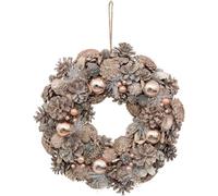 Hogar y Mas Corona DE Navidad Decorativa Perla Rosa 35X8,5CM