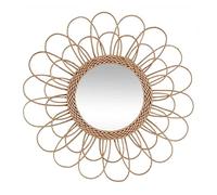 Hogar y Mas Espejo DE Pared Flor RATÁN 56CM