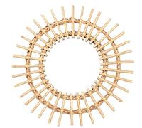 Hogar y Mas Espejo Pared Circular de Ratán Natural, Espejos Decorativos Originales. Decoración Dormitorio/Salón ø58 cm