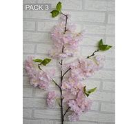 Hogar y Mas Flores Artificiales Decoración Jarrones Set de 3, Flor de Cerezo. Ramas Flores Decorativas 100 cm