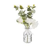 Hogar y Mas JARRÓN con Flores Blancas Decorativo GHUSA 41CM