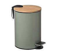 Hogar y Mas Papelera Tapa BAMBÚ con Pedal Verde 3L