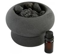 Hogar y Mas Quemador ACEITES Esenciales Decorativo con Piedras DE CERÁMICA 13,8X9,8CM + 1 Bote Aceite 10ML
