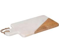 Hogar y Mas Tabla Cortar Cocina MÁRMOL Blanco Y Mango 15,2X30,5X1,4CM