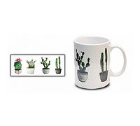 Hogar y Mas Taza de Café Cactus 300 ml, Mug Desayuno Cerámica. Tazas Originales para Regalar 8x9,7 cm - B