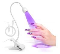 Hogar y Salón Lámpara de uñas LED UV for secar uñas, esmalte de gel, lámpara de uñas portátil con clip for escritorio, minilámpara de uñas USB, secador de luz UV for salón de manicura(MJD015-WH)