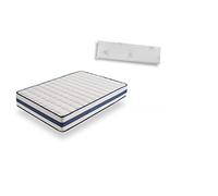 HOGAR24 Colchón Viscoelástico Visco-Medicot 150x190 cm + Almohada Viscoelástica 100% Bloque Sólido Desenfundable con Aloe Vera (1x150cm)