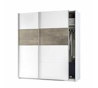 HOGAR24 ES Armario con 2 Puertas correderas, Color Blanco Artik y Roble Alaska, Medidas: 180 x 200 x 60 Cm