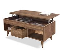 HOGAR24 ES - Atelier-Mesa Centro Elevable Madera Maciza Natural, Color Encerado. Medidas 100cm x 50cm x 47cm.