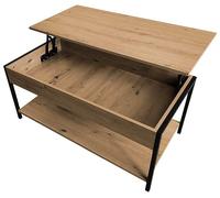 HOGAR24 ES - Aya - Mesa Centro Elevable con Almacenaje y Estante Inferior, Color Madera Roble. Medidas: 100 cm x 50 cm x 45 cm.