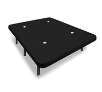 HOGAR24 ES - Base Tapizada 150x190 cm, Tejido Air Fresh 3D Color Negro, con Tablero Multiperforado + 7 Patas Metálicas Altura 32 cm