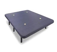 HOGAR24 ES Base Tapizada con 5 Barras Transversales y Tejido 3D Color Gris + 7 Patas de Metal 32cm, 150x200cm