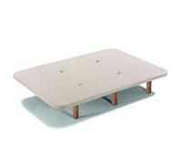 HOGAR24 ES Base TAPIZADA con Tejido 3D Y VÁLVULAS DE TRANSPIRACIÓN Y 6 Patas DE Madera Cerezo DE 25,5CM 135x200cm