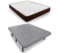 HOGAR24 ES | Base Tapizada en Tejido 3D Color Gris + Colchón Dream Flex 13 | Incluye Juego de Patas de 25 cm | Medidas: 105x190 cm