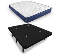 HOGAR24 ES | Base Tapizada en Tejido 3D Color Negro + Colchón Viscoelástico Relax Edition 18 | Incluye Juego de Patas de 25 cm | Medidas: 135x190 cm