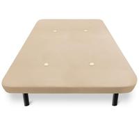 HOGAR24 ES | Base Tapizada | Fabricada con Barras Transversales y Válvulas de Transpiración | Tejido 3D Beige | Incluye Juego de Patas Metálicas Roscadas de 26 cm | Medidas: 150x200 cm