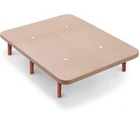 HOGAR24 ES | Base Tapizada Tejido 3D | Válculas de Transpiración | Estable y Resistente | Incluye Juego de Patas de Madera Color Cerezo | Color Beige | Medida: 120x190 cm