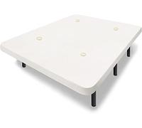 HOGAR24 ES | Base Tapizada Tejido 3D | Válvulas de Transpiración | Estable y Resistente | Incluye Juego de Patas 25 cm | Color Blanco | Medida: 150x190 cm