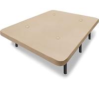 HOGAR24 ES | Base Tapizada Tejido 3D | Válvulas de Transpiración | Estable y Resistente | Incluye Juego de Patas 25 cm | Color Beige | Medida: 150x200 cm