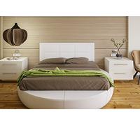 hogar24 ES - Cabecero Cama tapizado 155 x 55 x 3,0 cm, válido para Cama 135 y 150 cm. Color Blanco (Blanco)