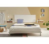 HOGAR24 ES- Cabecero Madera Lacado Blanco + 2 mesitas flotantes con cajón. Medidas cabecero: 155 x 60 x 2 cm.